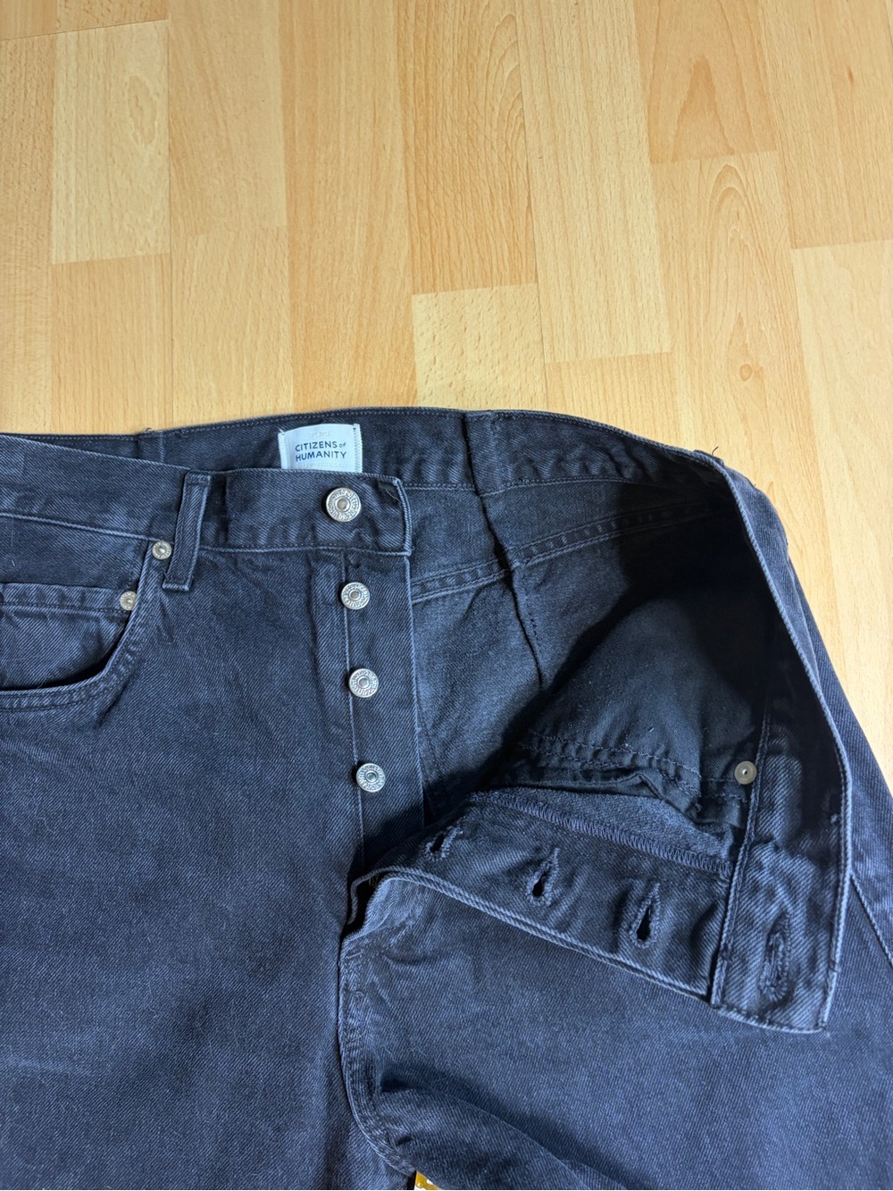 Citizens Of Humanity Miro Relaxed Barrel Leg Jean in Raine Charcoal Grey 29 - Picture 7 of 14